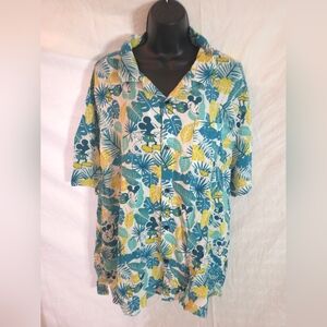 Disney Tropical Print Button-Up Shirt